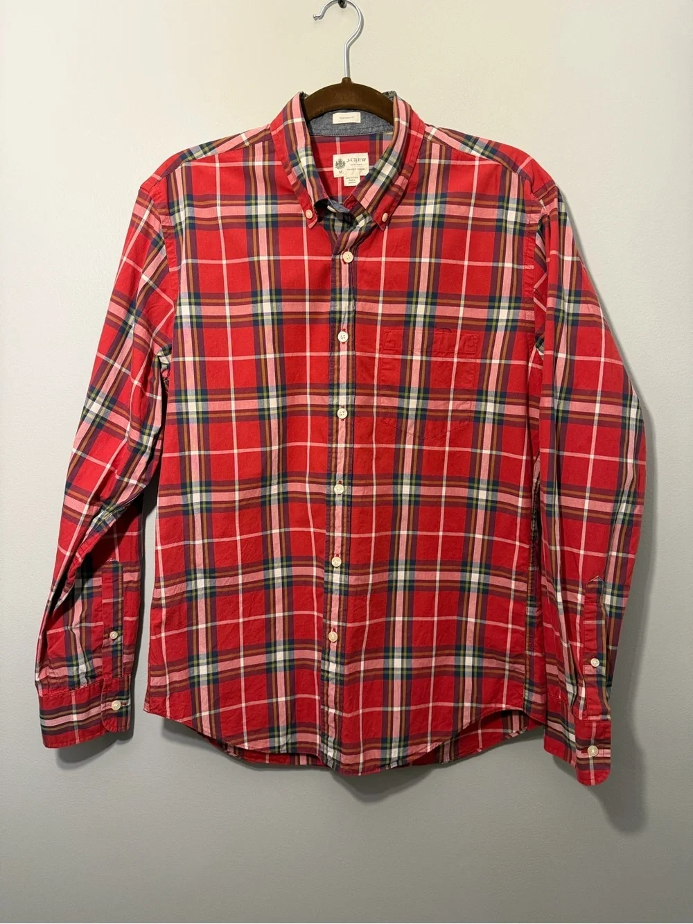 J. Crew Shirtings Casual Red Plaid Button-Down Shirt